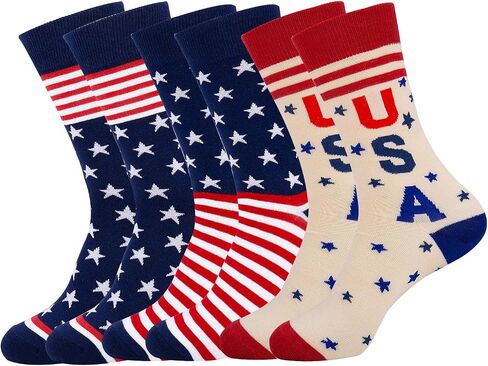 Evankin American Flag Socks Patriotic USA High Socks Funny Novelty Socks for Men 4th of July Patriotic Freedom Day Gifts in Kuwait