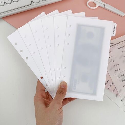 Zelten PP Binder Index Dividers with Folder & 4 Sheets Tab Stickers for Personal Organizer (PP Black 7-Folder Tab, A5/6 Hole) in Kuwait