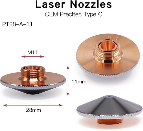 10 Pcs Laser Nozzle Single Layer Dia.28mm H15mm Caliber 2.0mm for WSX HANS Fiber Laser Engraver Cutting Machine Head in Saudi Arabia