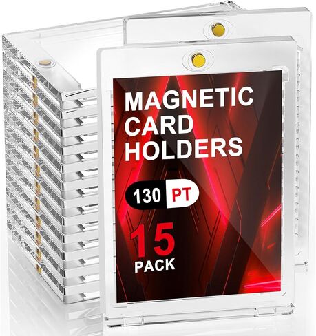 180pt Magnetic Card Holders, 15ct One Card Touch Holder for Trading Cards, Baseball Card Protectors Hard Plastic, Magnetic Thick Card Display Case for Sports Cards, Game Cards in Kuwait