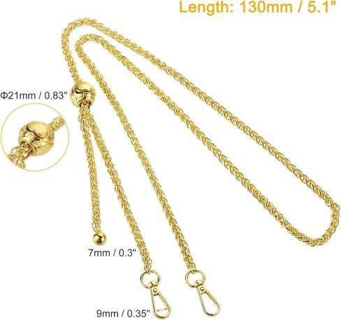 uxcell Purse Chain Strap, 51 Inch Adjustable Bag Chains Strap Replacement Crossbody Chain Strap Handbag Chains for DIY Wallet Clutch Bags, Gold in Kuwait