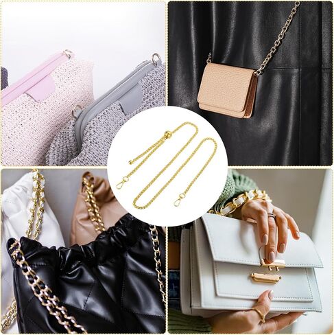 uxcell Purse Chain Strap, 51 Inch Adjustable Bag Chains Strap Replacement Crossbody Chain Strap Handbag Chains for DIY Wallet Clutch Bags, Gold in Kuwait