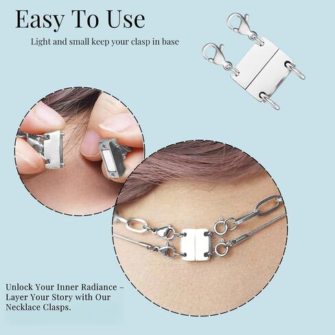 Multi Necklace Layering Clasps and Closures Magnetic Clasps for Jewelry，Gold and Silver Separator for Stackable Necklaces and Chains in Kuwait
