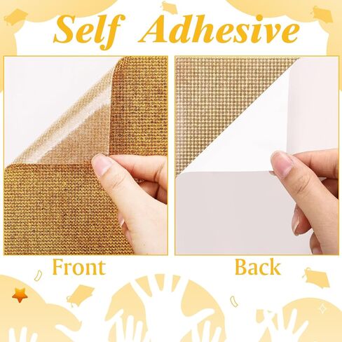 MotiMind 3 Sheets Construction Paper for Graduation Cap Decoration Bling Rhinestone Colorful Self-Adhesive Cardstock Grad Cap for Photo DIY Graduation Hat Topper Party Decoration(White) in Saudi Arabia