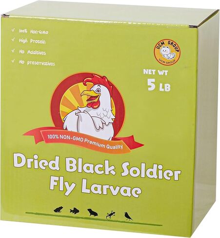 UCM Group 5LB Dried Black Soldier Fly Larvae for Chicken, Poultry, Wild Birds,No Additives, 100% Natural Non-GMO, More Calcium Chicken Treats Than Mealworms in Kuwait