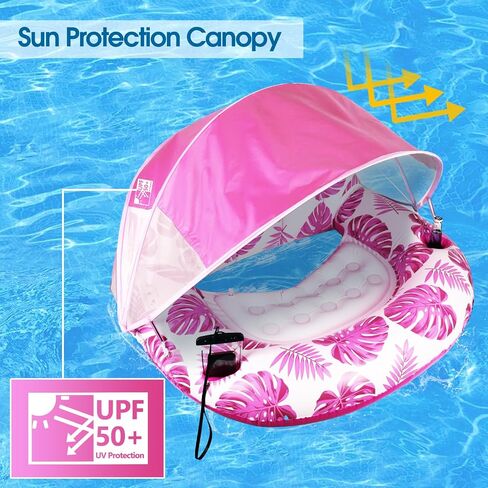 New Upgraded Pool Chair Float with Shade,XL Pool Floats for Adults Heavy Duty,Inflatable Pool Chair Lounge Float with Cup Holder & Backrest for Pool,Lake,Beach,Pink in Saudi Arabia