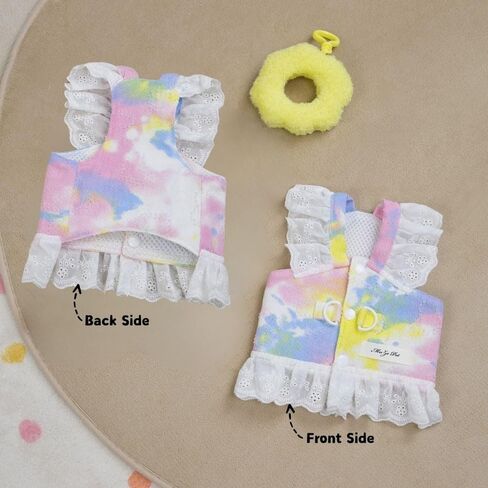 Breathable Dog Dress with Lace Trim & D-Rings, Stylish Outfit for Small Dogs, Cats, Yorkies & Chihuahuas, Elegant Pet Dress, Puppy Dresses for Girls(Yellow,XXL) in Kuwait