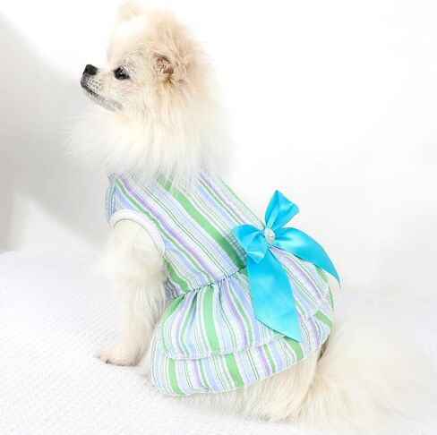 Dog Dress, Cute Pet Princess Dresses with Bright Color Design, Sweet Bowknot, Dog Clothes for Small Dogs Girl, Breathable & Lightweight, for Spring Summer, 2 Pack (Rose PinkBlue, X-Small) in Saudi Arabia