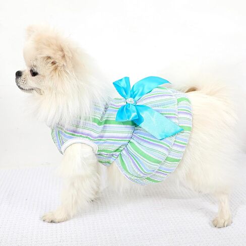 Dog Dress, Cute Pet Princess Dresses with Bright Color Design, Sweet Bowknot, Dog Clothes for Small Dogs Girl, Breathable & Lightweight, for Spring Summer, 2 Pack (Rose PinkBlue, X-Small) in Saudi Arabia