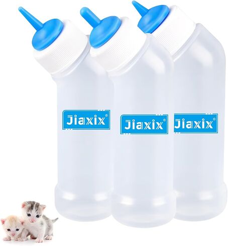 Pet Nursing Bottle for Newborn Animals,Kitten Bottle Feeding Kit Silicone Nipple for Kittens Puppys Rabbits Squirrel(Yellow) in Saudi Arabia