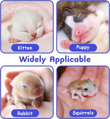 Pet Nursing Bottle for Newborn Animals,Kitten Bottle Feeding Kit Silicone Nipple for Kittens Puppys Rabbits Squirrel(Yellow) in Saudi Arabia