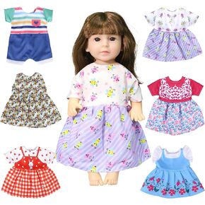 Alive Girl Doll Clothes - 6 Sets Girl Doll Clothes Dress for 10-12 Inch Doll, for Toddler Girls