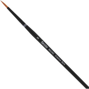 Creative Mark Beste Golden Taklon Round #1 Artist Brush ، فرش ألوان مائية احترافية ، للطلاء الأكريليكي ، المقبض القصيرة ، الحواف الحادة ، المصنفة باليد والشكل