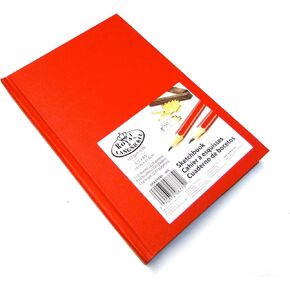 Royal & Langnickel Red A5 Sketchbook Chartridge Drawing Paper Sketch Pad CaseBound 110GSM 220 Pages (14cm × 21.6cm)