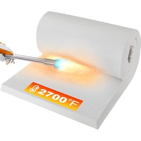 MMasters 24"*12"*1" Ceramic Fiber Insulation Blanket, Fireproof & Heat Resistant Up to 2700°F, Ideal for Wood Stove Baffle, Fireplaces, Kilns, Forges, Pizza Ovens, Dishwashers, and More