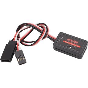 Mini RC Gyroscope Set, RC Gyro Stabilizer, Cooling Min Gyroscope, GYC300 Mini Gyroscope for RC Car Boat Black Plastic One Pass Gain Sensitivity Adjustment RC Car Gyroscope Module