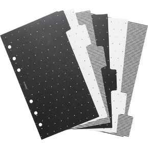 Filofax Organizer Accessory, Personal Size, Moonlight Collection, Organizer Dividers with Tabs, Set of Six (B132820)