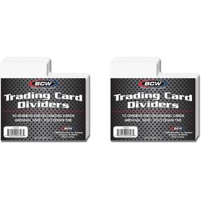 BCW مقسم البطاقة الأفقية - 20 CT | جودة الأرشيف ، علامة تبويب فهرس الكتابة ، 3 11/16 × 2 11/16 بوصة | يناسب صناديق بطاقة صف واحد | فواصل منظمات جمع البطاقات