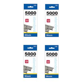 BAZIC 5000 Ct Standard (26/6) Staples, Sold as 4 Pack