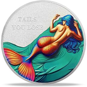 Azure Mermaid Coin Set | ميدالية آسرة ذات طابع المحيط مثالي لهواة الجمع وعشاق المحيطات ومحبي الفن