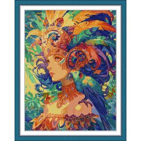 Threadhaven 16CT Stamped Cross Stitch Kit - Full Range Patterns for Adults, High - Definition Printing Embroidery Kit, Ideal for Beginners- Station 14.9''×12.6''