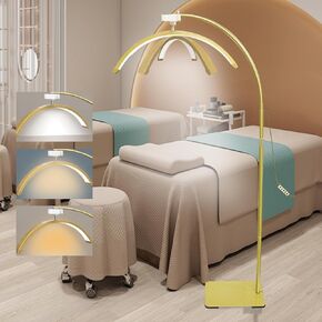 Lash Light for Tech Tech ، مصباح الرموش القابل للوقت لتمديدات الرموش ، وتناوب تقنية نصف القمر Lash ، وضوء الرموش LED قابلة للتعديل مع حامل الهاتف (الذهب)