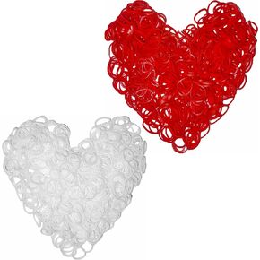 900 شريط مطاطي أبيض و 900 مع 24 S-Clips و 1 Crochet صغير ، مرن.