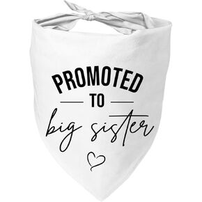 تمت ترقيته إلى الأخ الأكبر الأخت الكلب الكلب Bandanas Triangle Scarf Bandanas Bibs Party Props Props Gender للكشف عن إكسسوارات الدعائم المصورة لهدايا عشاق الكلاب للحيوانات الأليفة (تمت ترقيتها إلى أخت كبيرة)