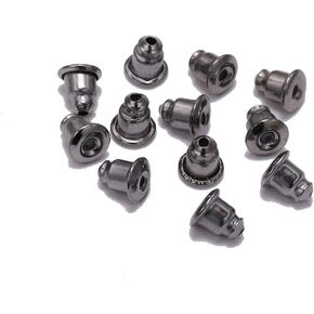 100Pcs Gun Black Silicone Earring Studs Backs, Hypoallergenic Plastic Clear Earring Backings Bullet Stoppers Clutch Earring Backs Replacement for Hook Earrings Jewelry Findings (5mm)