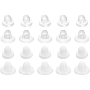 منصات قرط Uxcell ، 40pcs 2 مقاس - ظهور مشبك السيليكون على القرط ، وسائد أقراط الراحة الناعمة بدائل عمليات الاستبدال (Clear+White)