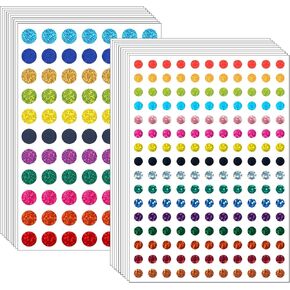 60 ورقة 7950 قطعة صغيرة ملصق ملصقات ملصقات ملصقات ملونة صغيرة ، 1/4 "و 2/5" ملصقات DOT DOT لطلاب المكاتب المنزلية (ملونة)