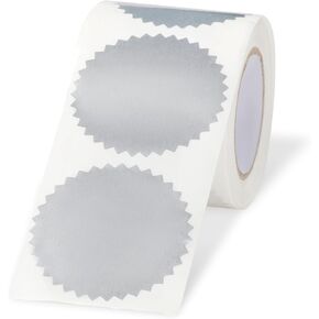 250Pcs Book Embosser Stickers Embosser Stickers Embossing Sticker Notary Seal Silver Foil Blank Sticker for Package Wedding Envelope Graduation Certificate Wafer Seals