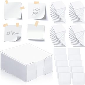 Janlaugh 2500 Sheets 3.4'' x 3.4'' Non Sticky Notes Memo Cube Office Memo Pads with Cube Loose Paper Notes Cube for Home Blank Office Taking Notes and Reminders Writing Supplies(White)