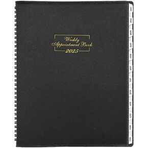 Ymumuda Daily Planner 2025 - Weekly Appointment Book Planner, Daily Appointment Book with 15 Minutes Increments, 8.5" x 11", Large, JAN - DEC 2025, Ideal for School Office Work Schedule - Rose Golden