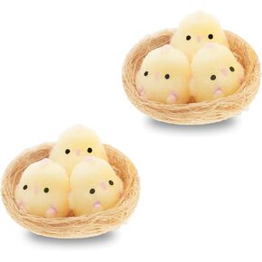 6 PCS Mini Chicken Squishy Shoys مع Coop-تخفيف الإجهاد بحجم الإبهام ، المقتنيات ذات الحجم الآمن بحجم الجيب.