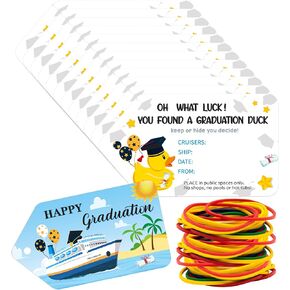 H1Vojoxo Cruiging Rubber Duck Tags - 72pcs Treaguation Cards Ducking Cards تتضمن 32pcs 2 × 3.5 بوصة علامات مزدوجة مع ثقب مستدير و 32 شريط مطاطي