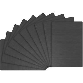10 عبوات معدنية بطاقات الأعمال ، 100 × 60 × 0.4 مم 201 من الفولاذ المقاوم للصدأ مصنوعة من الفولاذ الفولاذ الفولاذ الفولاذ الفولاذ لوحة الصلب ليزر للطباعة بالليزر DIY/لوحة النماذج [Black Gray]