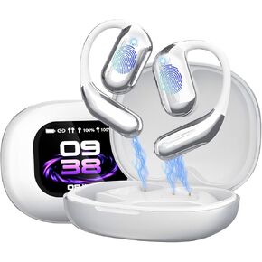 AI Language Translation Arebuds-OWS Wireless Time Translator 3-in-1 Bluetooth 5.4 سماعات الرأس مع 144 لغات أجنبية ولكنة أذن ثنائية الاتجاه لتعلم أعمال السفر 丨 الأبيض