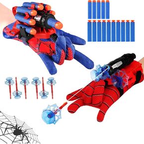 2 Pack Spider Web Shooters for Kids ، Toys Superhero Toys for Boys ، Spider Web Shurfers Launcher Glove Toy for Kids ， Brithday Party Cosplay Gifts