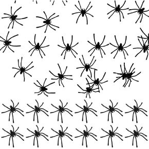 Gxxmei 200pcs هالوين العناكب البلاستيكية واقعية 5 ألوان ألعاب العنكبوت الصغيرة العناكب السوداء مزيفة مزحة الدعائم للمنزل والمنزل في عيد الهالوين (متعدد الألوان)