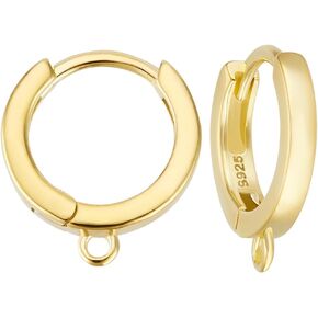 Beebeecraft Round Hoop Huggie Contring Hooks 925 Sterling Silver Leverback Endring Deprates for Dangle Consing Making Supplies