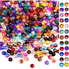 1320pcs مجموعة سوار حبات الزجاج ، 6 مم 24 ألوان متنوعة من الخرزات لصناعة المجوهرات ، والخرز الكريستال لقلادة قرط ديي