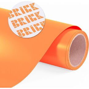 Siser Brick 600 Heat Transfer Vinyl, 19.6" x 1FT Sheet (Fluorescent Orange) - Compatible with Siser Romeo/Juliet & Other Professional or Craft Cutters - 3D HTV - CPSIA Certified