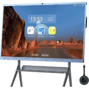 مركز تعاون Smart Board Collaboration ، لوح أبيض رقمي 65 بوصة 4K مدمج في نظام مزدوج وكاميرا 20 ميجابكسل للفصول الدراسية والأعمال التجارية ، السبورة التفاعلية مع نظام مؤتمرات الفيديو