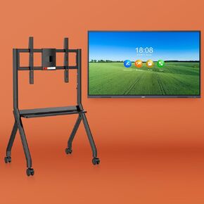 Smart Board 55 "التفاعلية Whiteboard 4K شاشة تعمل باللمس ، عرض أبيض إلكتروني تقديمي تقديمي رقمي (شملت Smart Board With Wheels)