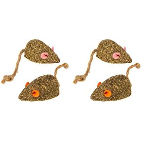 Smartykat Instincts 4-Pack Happynip Mouser Moushem Mosthem Compressed Catnip & Silvervine Cat Toys-Natural ، 4 pack