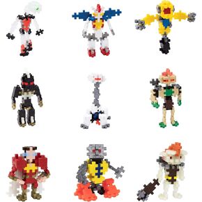PLUS PLUS Set of 9 Mystery Makers, Stem Building Toy, Party Favor Gifts, Interlocking Mini 3D Puzzle Blocks for Kids - Robots