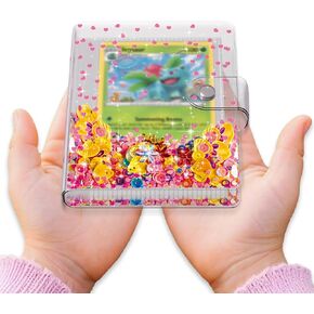 Pink Card Binder لـ Pokemon ، Binder Card Card Card لبطاقات تداول بطاقات اللعبة ، كتيب بطاقة صغيرة لمدة 3 ~ 10 سنوات هدايا الفتيات (يحمل 60 بطاقة)