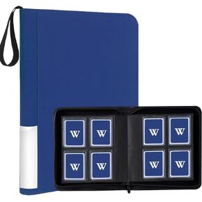 4 Pocket Toploader Binder Holds 128 Toploaders, PU Leather Top Loader Binder for Cards, Card Album Folders for Game/Sports Cards in 3 x 4'' Toploaders Black