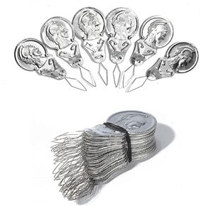 BWESOO 50PCS Silver Needle Threaders Tofch Tools Leader Leading Stitch Stitch Easy Threader Bow Wire Threader Threading Threading for Ehrovidery Frants for Arts و Warks and Sewing